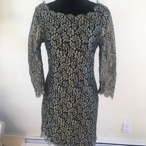 DVF Black and Gold Dress